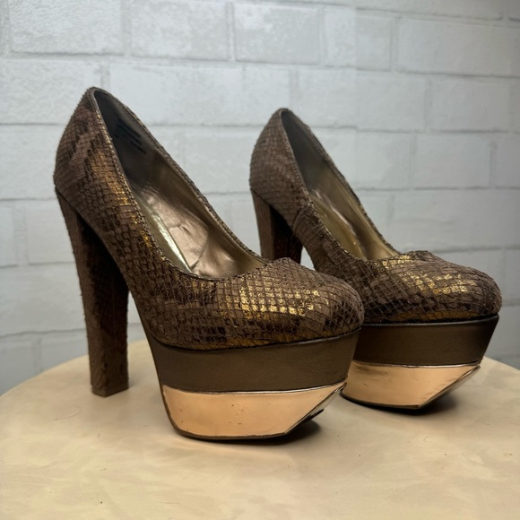 WildPair - metallic python chunky block heel platforms - Picture 2 of 13